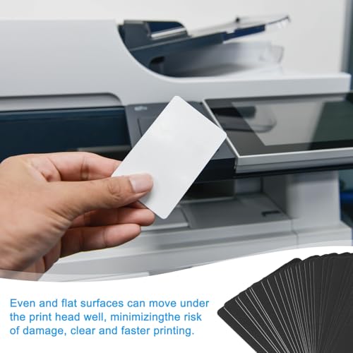 Lege PVC Kaarten, 20 Pack Inkjet Plastic ID-kaart CR80 30 MIL Witte afdrukbare visitekaartjes, waterdichte dubbele zijde afdrukken voor foto-ID Badge Inkjet Printers Mat, zwart 5