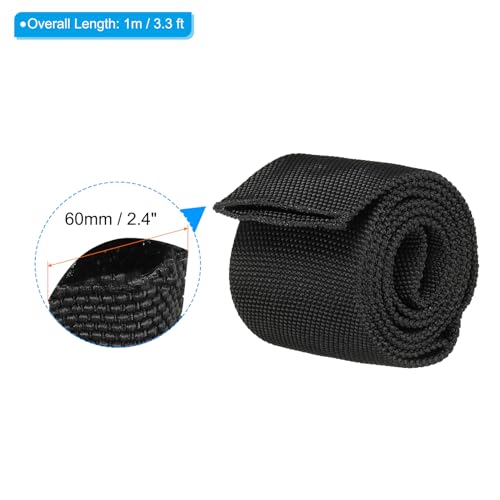 6cm ID 3.3 FT Nylon Beschermslang Cover, Kabelhoes, Schedelbescherming voor Laser, Tig Torch, Hydraulische slang, Zwart