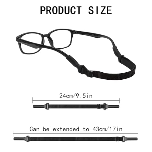 6 stuks verstelbare glazen band, nek koord glazen houder kleurrijke elastische zonnebril band non-slip sport glazen houder universele glazen band voor kinderen volwassen, multicolor, S, multicolour