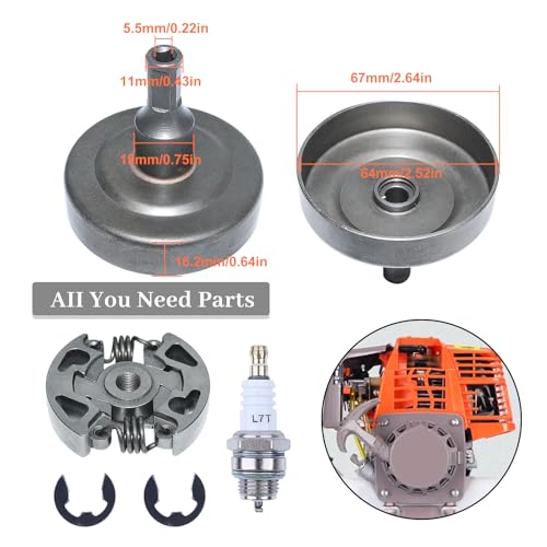 Koppeling romp voor Stihl FS38 FS40 FS45 FS46 FS50 FS55 FS56 FS70 bosmaaier vervanging voor 41401602005 met kopering en passie