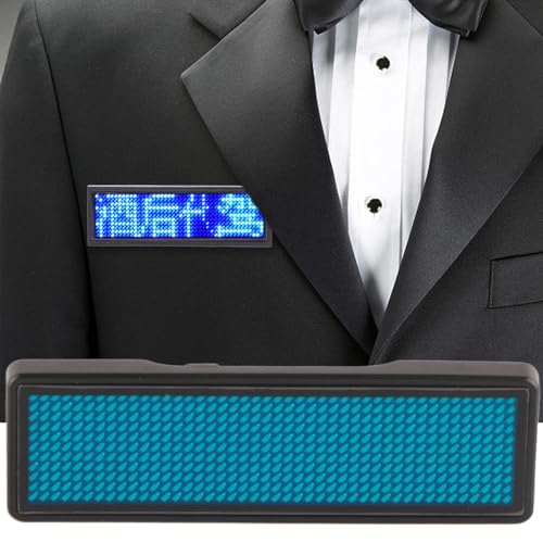 LED-naamborddisplay 750 Engelse Tekens, Alle Talen, 240mAh Lithiumbaterij Programmerbaar LED-loopbord voor Beurzen, Bedrijven, Stations, 93 X 30 X 6 Mm (BLUE) 5