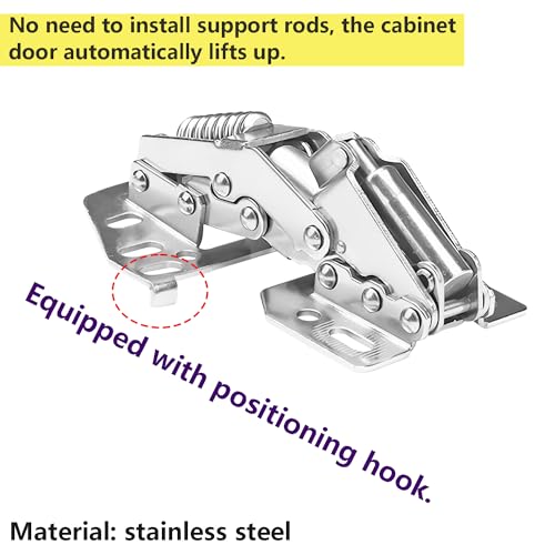 2 stk kast deksel ondersteuning scharnieren, deksel verblijf lift buffer scharnier, zware plicht vouw scharnieren, ondersteuning tot 25 kg, scharnieren voor kast, boekenplanken, karavanen 5