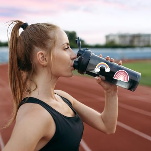 Verpakking van 60 Rainbow Stickers, Scrapbooking Stickers, Waterproof Vinyl, Kleurrijke Decor Stickers, Boho Esthetiek voor Waterflessen, Skateboards, Laptops, Guitars, Cups, Bagage, Telefoons en 4