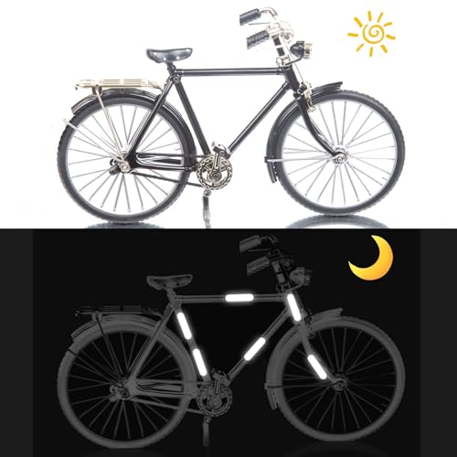 10 stuks Retro Reflecterende Stickers, Zwarte Reflecterende Tape Nachtzicht Reflectoren Motorfiets Helm Stickers Fiets Reflecterende Sticker voor Scooters Fiets Pram 5