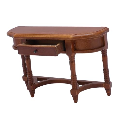 Poppenhuis Half Ronde Tafel, Miniatuur Poppenhuis Meubilair voor Kinderen Home Volwassenen Dochters 3