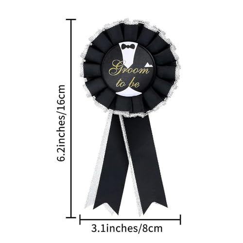CENPNK 2 Piece Groom Sash Badge Set Inclusief bruidegom als Satin Sash Groom te worden Award Ribbon Badge Brooch voor Hen Party Engagement Party Supplies 5