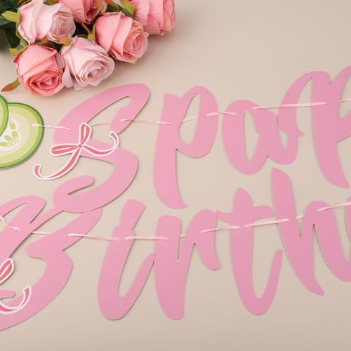 Spa Party Decoraties, vooraf samengesteld Roze Gelukkige Verjaardag Banner Perfect voor meisjes Vrouwen Spa Dag Logement partijen Slaap partijen of make-up thema verjaardag partij leveringen 4