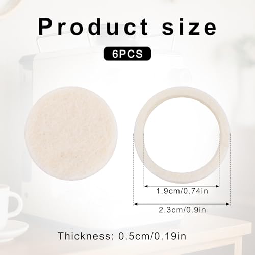 6 stuks Viltring Vervanging voor Breville Espresso Machine Mills, Wolring Compatibel met BES870, BES878, BES880, BES980, BCG820 Modellen Espresso Machine Accessoires