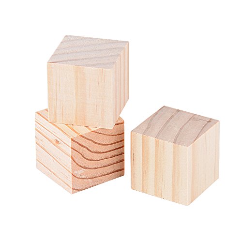 DEOMOR 24st Houten Cubes 40mm Blanco Decoratief Ambacht Materiaal Vierkante Natuur voor DIY Crafts Schilderen Ambacht Decoratie 5