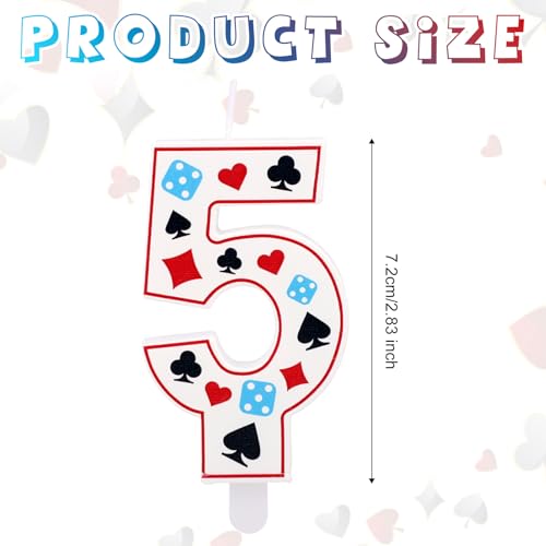 Casino thema verjaardag Kaars, Candle Poker Dice als cake decoratie gokken thema verjaardag feest decoratie partij leveringen voor Las Vegas (nummer 5)