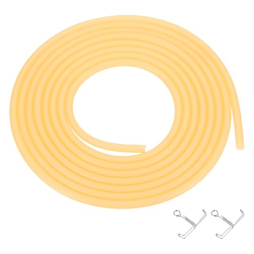 10ft Natural Latex Rubber Tube, 3/16" (4mm) ID x 1/4" (6mm) OD Sling Shot Rubber Tube Tube met slangklemmen voor oefening, Stretching, Laboratorium, Home Slang Tube