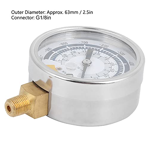 Drukmeter, 304 Roestvrij staal Nauwkeurige luchtmeter voor Vacuümpomp 0~-14psi G1/4 inch connector voor het meten van thuiswatermeters