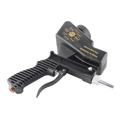 Sandblaster Sandblaster Draagbare zwaartekracht Pneumatische Sandblaster pistool Spray Tool Kit 6000RPM voor Spray Cleaning Spot Verf Metaal Projecten Paint Verwijderen (zwart) 3