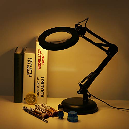 Tafel vergrootlamp, in hoogte verstelbaar, 8 W, 10 versnellingen, helderheidsaanpassing, traploos dimmen, 5 x LED vergrootlamp voor schoonheidssalon voor tatoeage