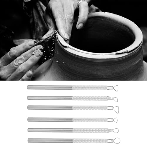 6st/set Kleischraper graveren Sculpterende Pottery Tools Aluminium voor Sludge Embossing Modelling Gladmaken 5