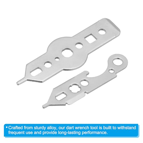 Dart sleutel gereedschap Kit, Set van 2 Multifunctionele Dart Accessoires voor Aluminium Rod en Dart Head Tips, Silver Tone 4