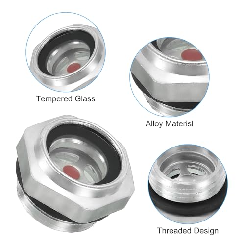 Luchtcompressor Olie Gezichtsglas, 3 Pack M20x1.5 Mannelijke Thread Aluminium Legering Olie vloeibare niveaumeter Air Compressor Delen met O-Ring 3