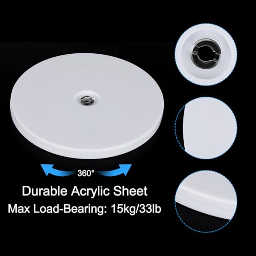 6 Inch Heavy Duty Rotating Swivel Stand met stalen kogellagers, 1 Stuk 360° Rotatie Draaibare Lazy Susan Base voor Grote Screen TV Computers Monitors, Wit 3