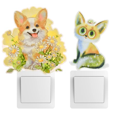 Light Switch Sticker, Leuke Dierenwand Stickers Glowing Night Badkamer Wand Decor PVC wand Stickers voor Slaapkamers Kids Room
