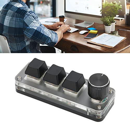 OSU Keyboard Gaming Keyboard, 3 Key Hot Swap Spel Toetsenborden USB RGB mechanisch toetsenbord met 3 programmeerbare toetsen voor doe-het-zelf Programmeren van gaming 4