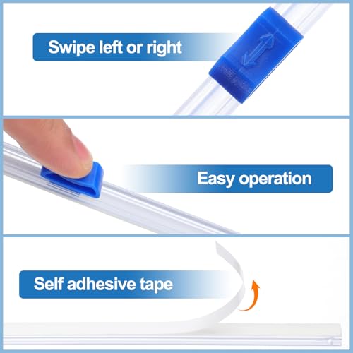 8st Plastic Wrap Cutter, 13 inch Plastic Wrap Slide Cutter Zelfklevende installatie Vervanging voor aluminium Foil Wax Paper Wrap Dispenser, Blauw 3