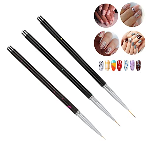 Nail Art Liner, Professionele Nail Art Liner Penselen, Home Nail Dots Schilderen Tekenen Pen voor Nail Art creatie en DIY, 3Scs 5