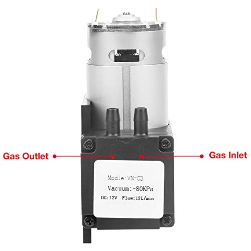 Mini Vacuümpomp DC 12V Zuigpomp Mini Air Compressor 80KPa Vacuümgraadstroom 12L/min voor gas 5