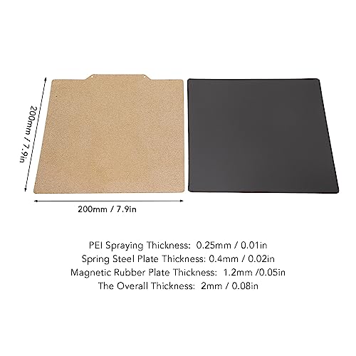 Magnetische stalen bouwplaat 200 x 200 mm Dubbelzijdige PEI Spring Steel Plate voor Voron 3D Printer Accessoires 5