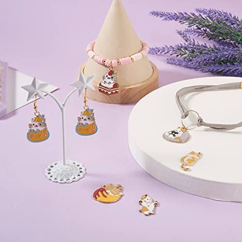 24st Legering Emaill kat bedeltjes schattig dier huisdier kitten hangers voor ketting oorbellen Kleine Dangle Charms sieraden ambachtelijk maken DIY, Emaill, Emaill