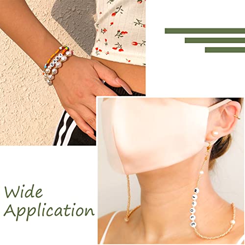 500 st Acryl Flat Ronde Alfabet kralen 7mm White Disc Node Clinker Letters Spacer Losse kralen met brief A E I O U voor sieraden Kralen het maken van kunst Ambacht 5