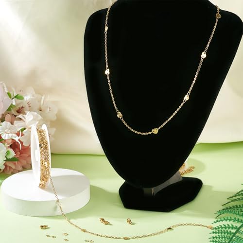 2,5M Rvs Hart Link Kabel Kettingen 2,5x2x0,5mm Gouden Metalen Ovale Link Chain met Jump Rings Klauw Sluitingen voor DIY Armband Ketting Sieraden Maken 3