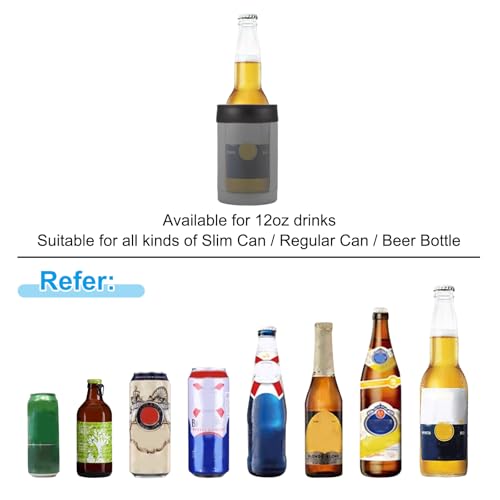 Slim Can Cooler, 2 stuks 12oz Skinny Can Isoled Bier Sleeve Drink Houder voor Bier Soda Koffie Normale blikken en flessen, Zilver 3