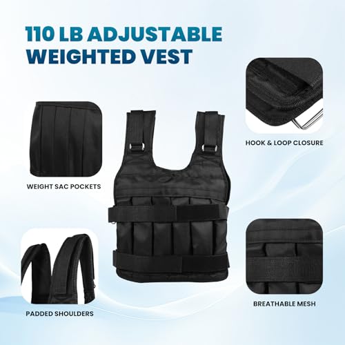 Sterkte Training Vest Gewogen Vest Oefening Gewogen Vest Verstelbaar Gewicht Vest Oxford Kleding Heavy Duty 50kg Gewogen Vest 4