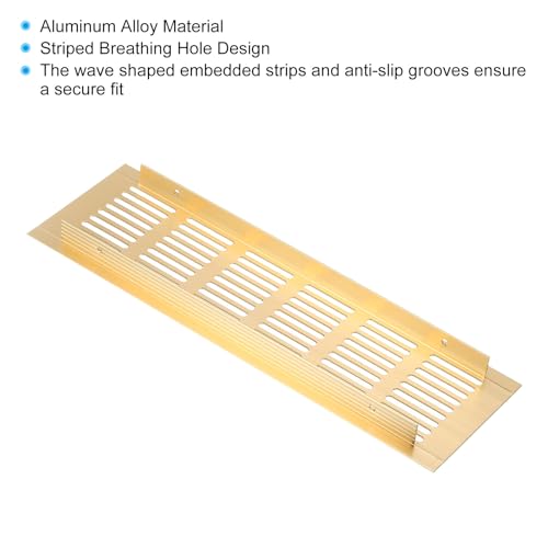 10 x 3 inch rechthoekige Air Ventilation Cover, 2 st Aluminium Mesh Grille Ventilatie Cover Louvre met bevestigingsschroeven voor de Kabinetkast Deur, Gold Tone 4