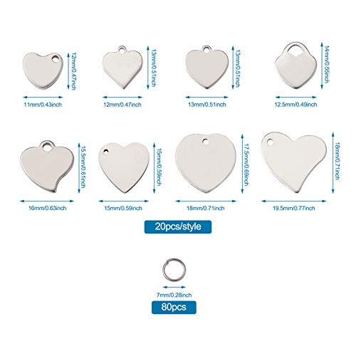 304 roestvrij staal hart blanco stepelen tag hangers etsen graven tags charme voor sieraden ambachten maken huisdier hond naam ID tags 3