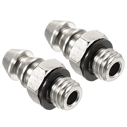 Slang Barb Montage Straight 5mm Barbed Wire M5x0,8 Mannelijke draad, 2 verpakkingen gegalvaniseerd Koperen Mini Pipe Connector, Zilver