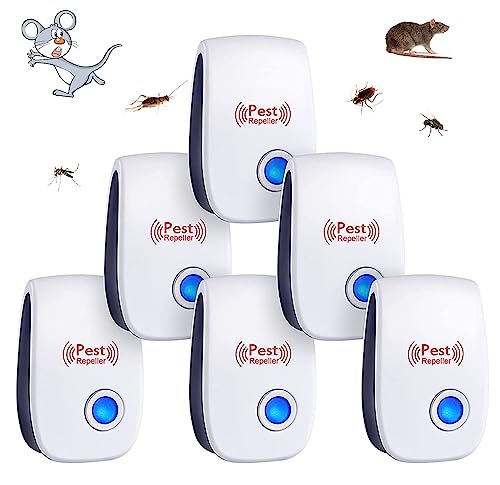 6 stuks ultrasonische muggenrepel voor muizen, insecten, muggen, spinnen, mieren, kakkerlakken