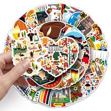 Duitsland Travel Stickers voor tieners en volwassenen, 50 stuks, Duitse waterdichte Vinyl Sticker Set, Auto, Motorfiets, Fiets, Skateboard, Snowboard, Bagage, Laptop, Koffer, Helm, Motorfiets 3