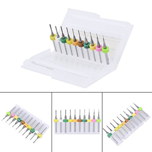 1/8" Motor Mill Gravure Bits, 10Scs Carbide Maling Cutter Tool voor PCB CNC SMT 0,5/0,6/0,7/0,8/0,99/1,0/1,1/1,2/1,4mm