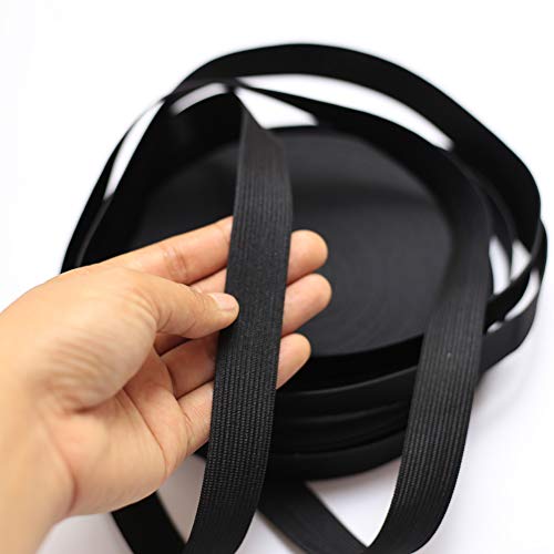 Rubberen band, 20 m, elastische band, 2 cm breed, elastiek wassen, elastische band (20 m / 2 cm zwart)