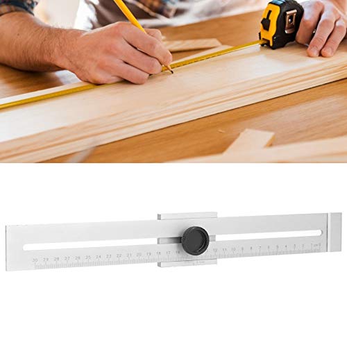 Liniaal met schuiflijn, parallel koolstofstaal liniaal, nauwkeurige markeermeter voor het markeren van houtbewerking, mechanische industrie (200/250/300mm optioneel)(300mm)