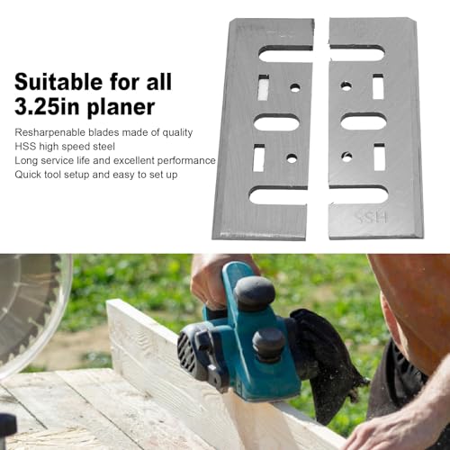2Pcs Planer Blades HSS 82mm Elektrische Planer Messen, Hoge kwaliteit stalen Blades met hoge snelheid Resparenable voor hardhout, Softwood, Plywood 3