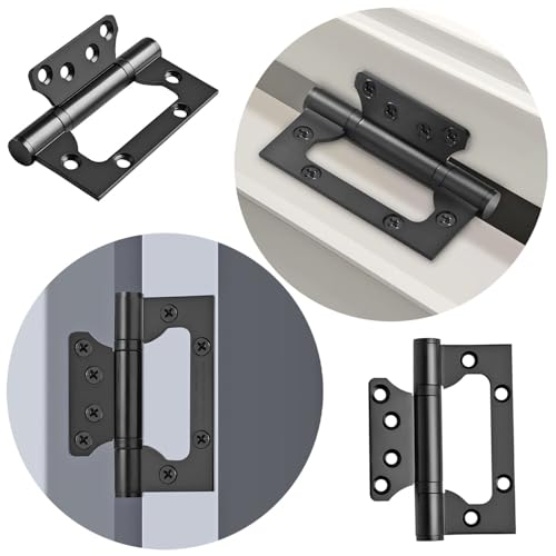 4x Door Scharnieren, 4" Home Deur Hingen Roestvrij stalen kogellager Damping Scharnieren met Schroeven, 100mm Lengte, Zwart 4