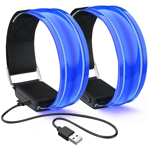 Oplaadbare LED Armband, Reflectieve LED licht armband met USB, LED armbanden, Lichte band, Veiligheidslicht, Unisex voor hardlopen avond, Jogging en Outdoor Sporten