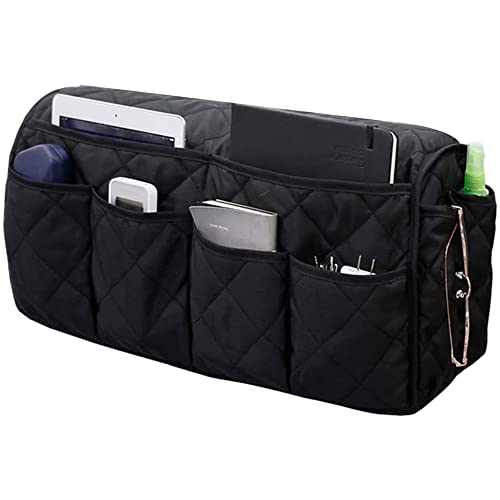 Sofa stoel Sofa Armrest Organisator, Non-Slip Recliner opslagzak, Past voor tablet, telefoon, pad, boek, tijdschriften, TV afstandsbediening (zwart)