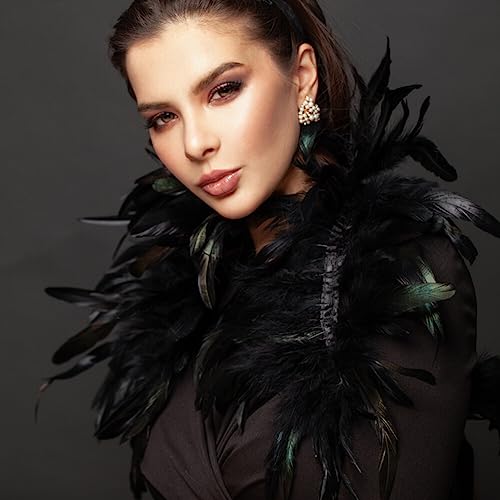 Gothic Feather Cape, schouder Poncho met veren voor Halloween, Party, Cosplay, Carnaval voor vrouwen 4