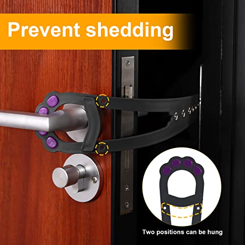 2 st Cat Door Holder Lock, Kat Paw Vorm Kattendeur Bracket Vergrendelen verstelbare deurband voor Huisdieren te laten Katten binnen, Houd honden buiten(Grijs) 4