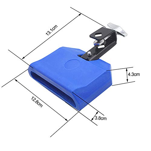 Cowbell for Drum Set Instelbare Bracket Plastic Muziek Percussie Blok Latin Drum Instrument (Blauw) 3