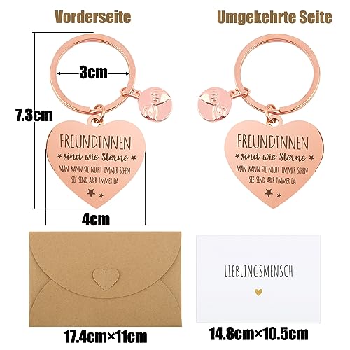 Keychain vriendschap Duits en wenskaart met envelop, b