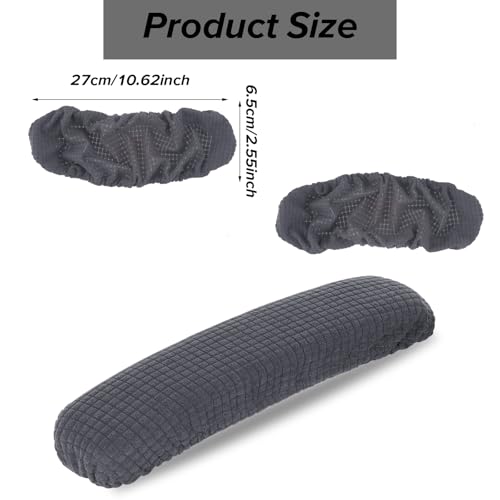 2 stuks bureaustoel Armhoesjes Verwijderbare 30cm Polyester Gaming stoel Armsteun Hoezen, Machine Wasbaar Stretch Elastische bureau armsteunen voor Universal Office Gaming Chairs (Dark Grey)